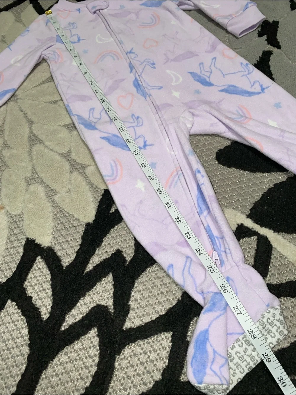 Carter’s Baby Girl 24 Months Purple Fleece Footed Pajama w/ Unicorns